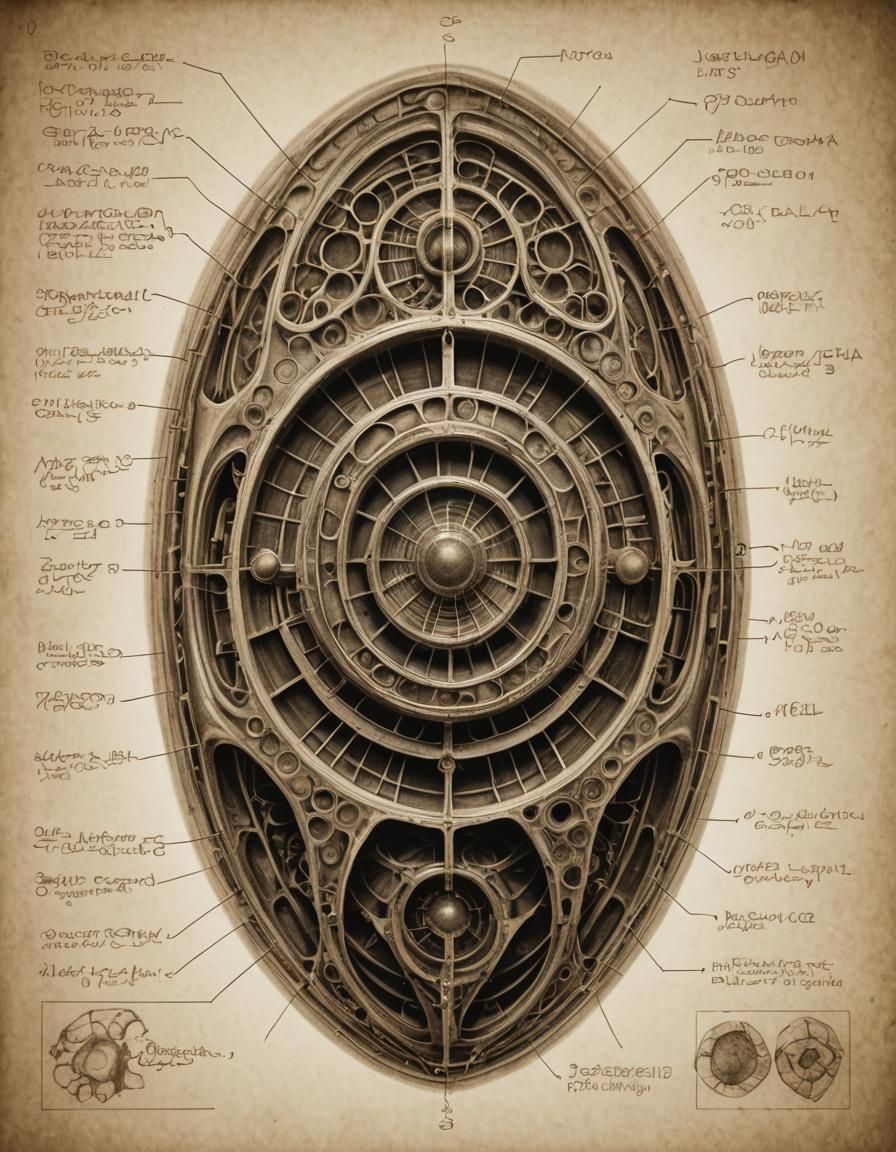 Non-Euclidean Mold Sample in Sepia Tones