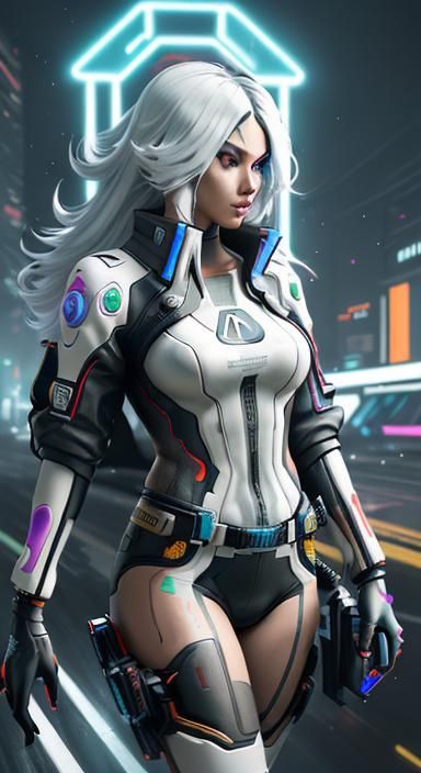 Nintendo Switch as Anime Girl in Cyberpunk Style