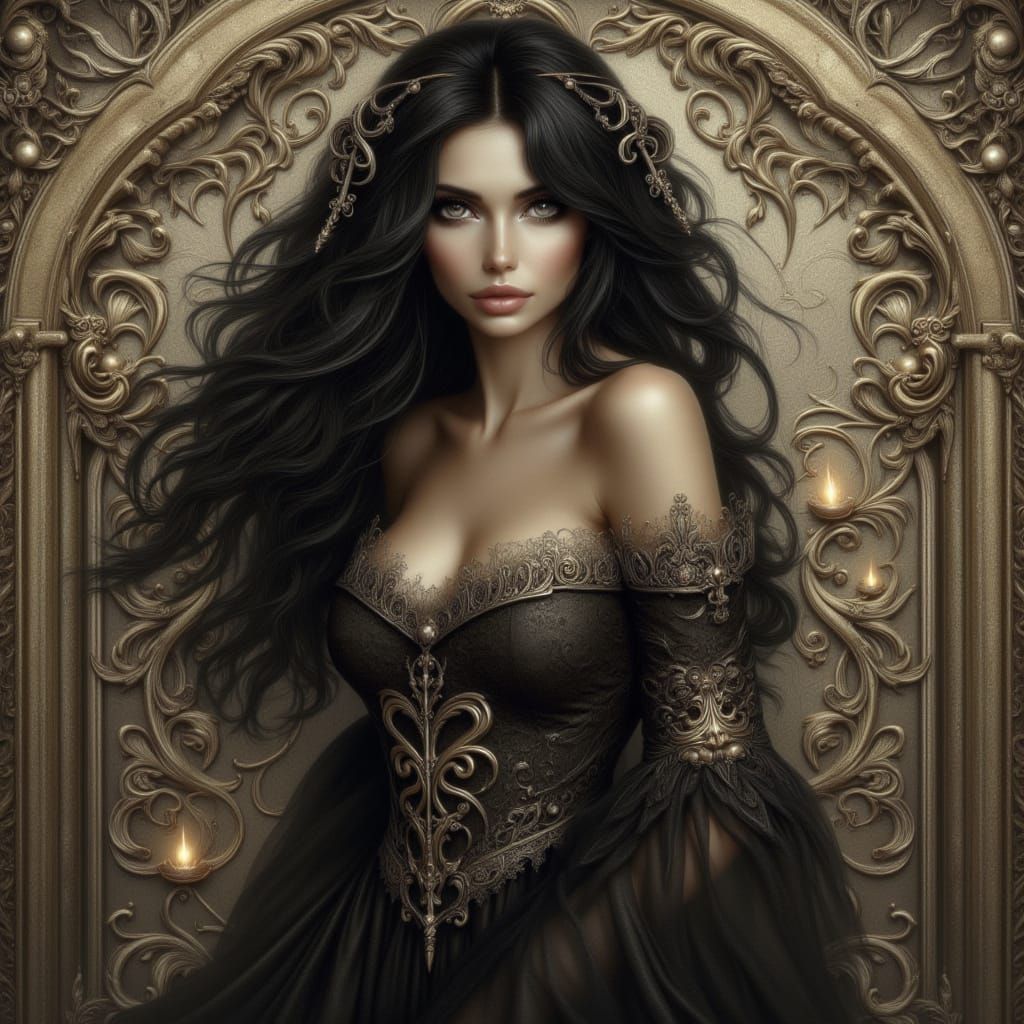 Beautiful Woman Portrait in Fantasy Style