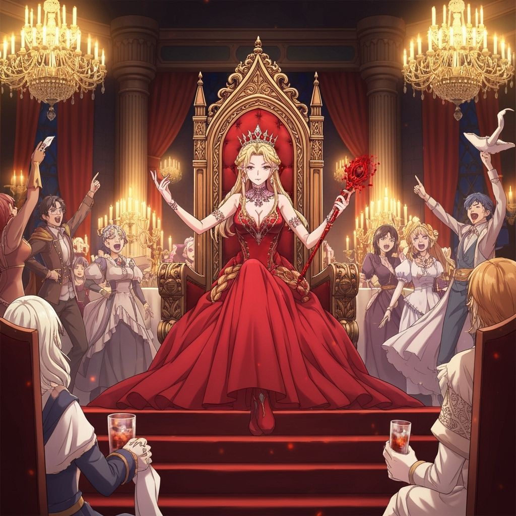 Anime Queen's Birthday Banquet on Her Throne