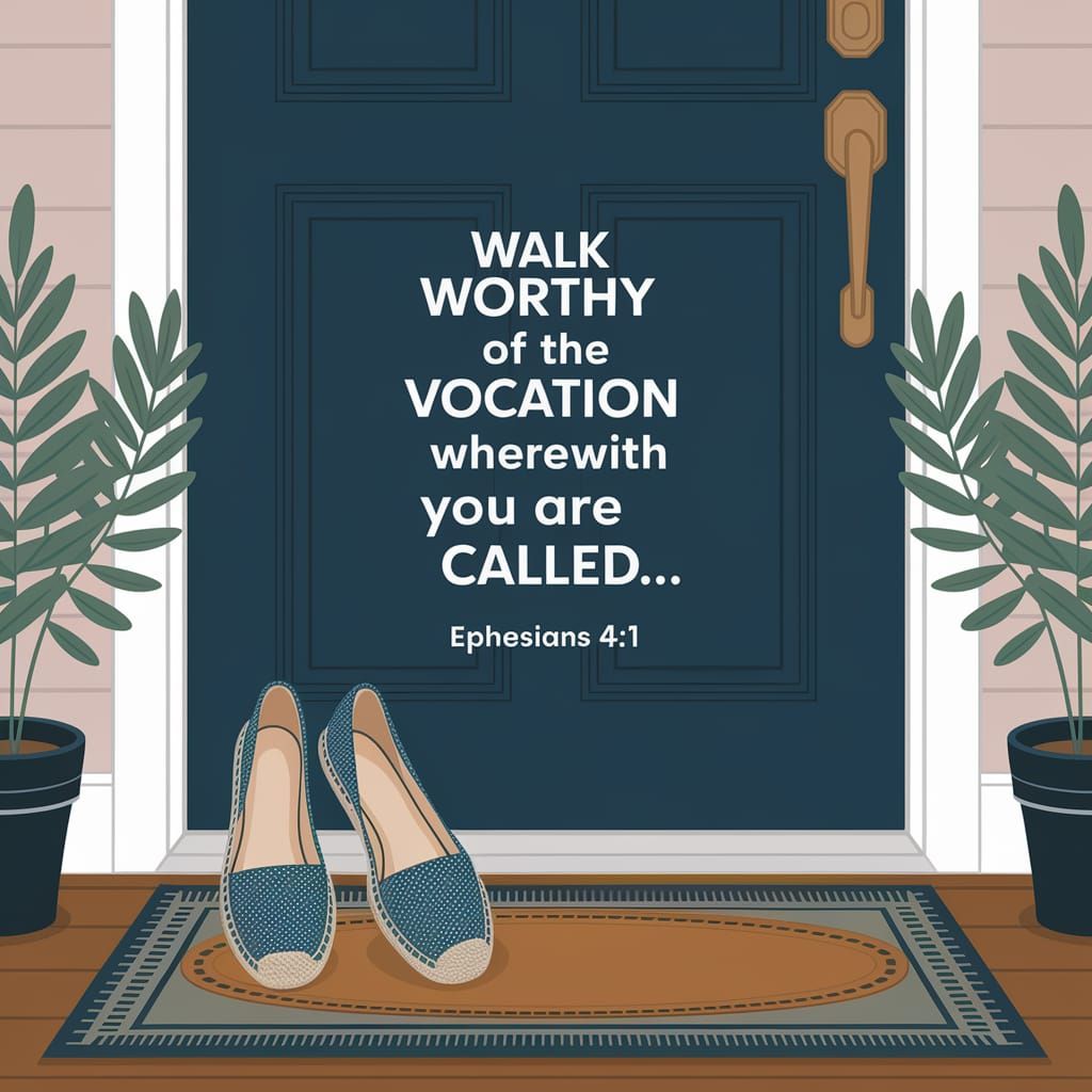 Women's Espadrilles Beside Foyer Door with Inspirational Tex...