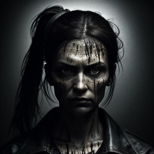 Moody Portrait of Woman with Tied Hands