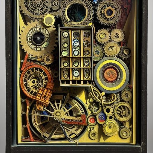 Steampunk Puzzle Box: A Fantastical Mixed Media Machine