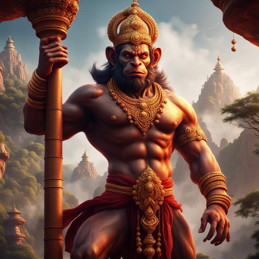 Detailed Hanuman Fantasy Concept Art