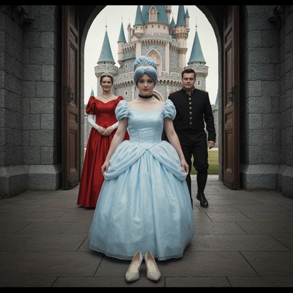Crossdressing Cinderella Loses Slipper, Cinematic Still