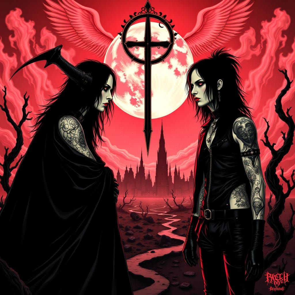 Desolate Post-Apocalyptic Warrior Defies the Ruins in Dark G...