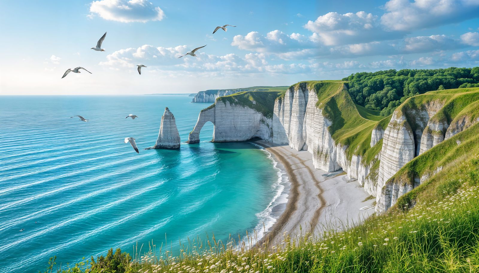 Majestic White Cliffs of Møns Klint in Soft Northern Light