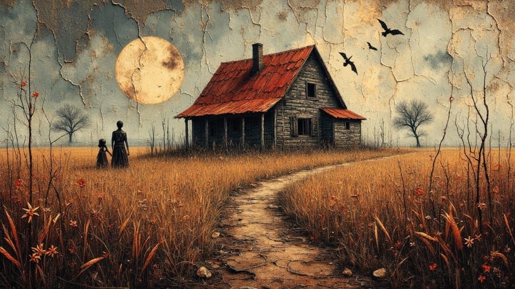 Eerie Rusty Landscape in Hyperrealistic Oil Style