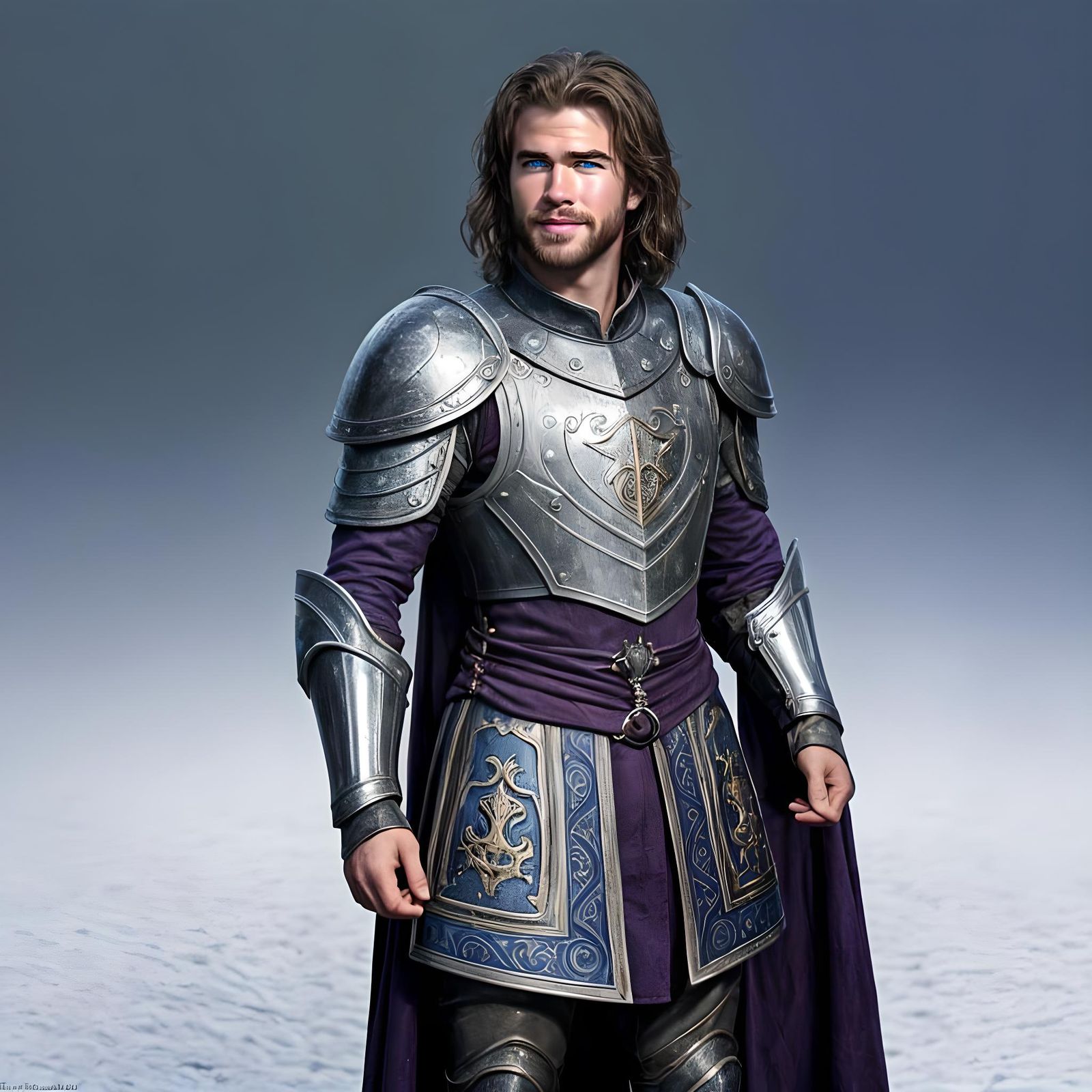 Valiant Knight Portrait in Medieval Armor