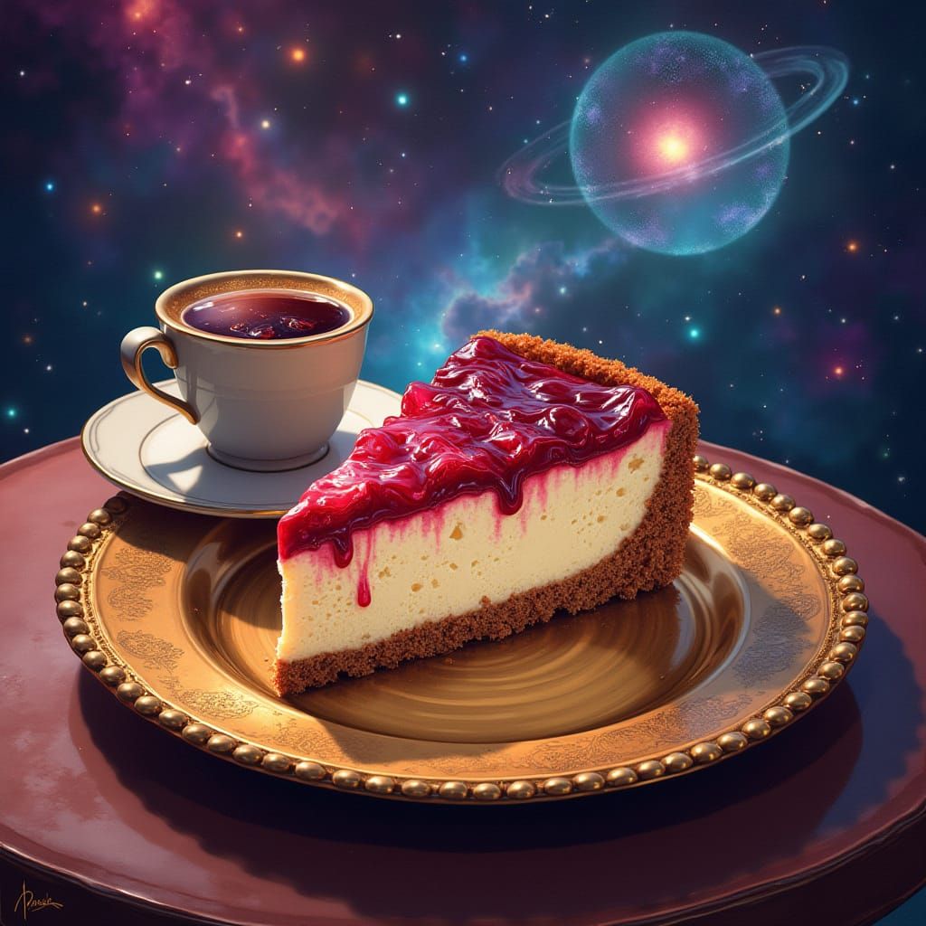 Holographic Cheesecake and Espresso on Gold Plate