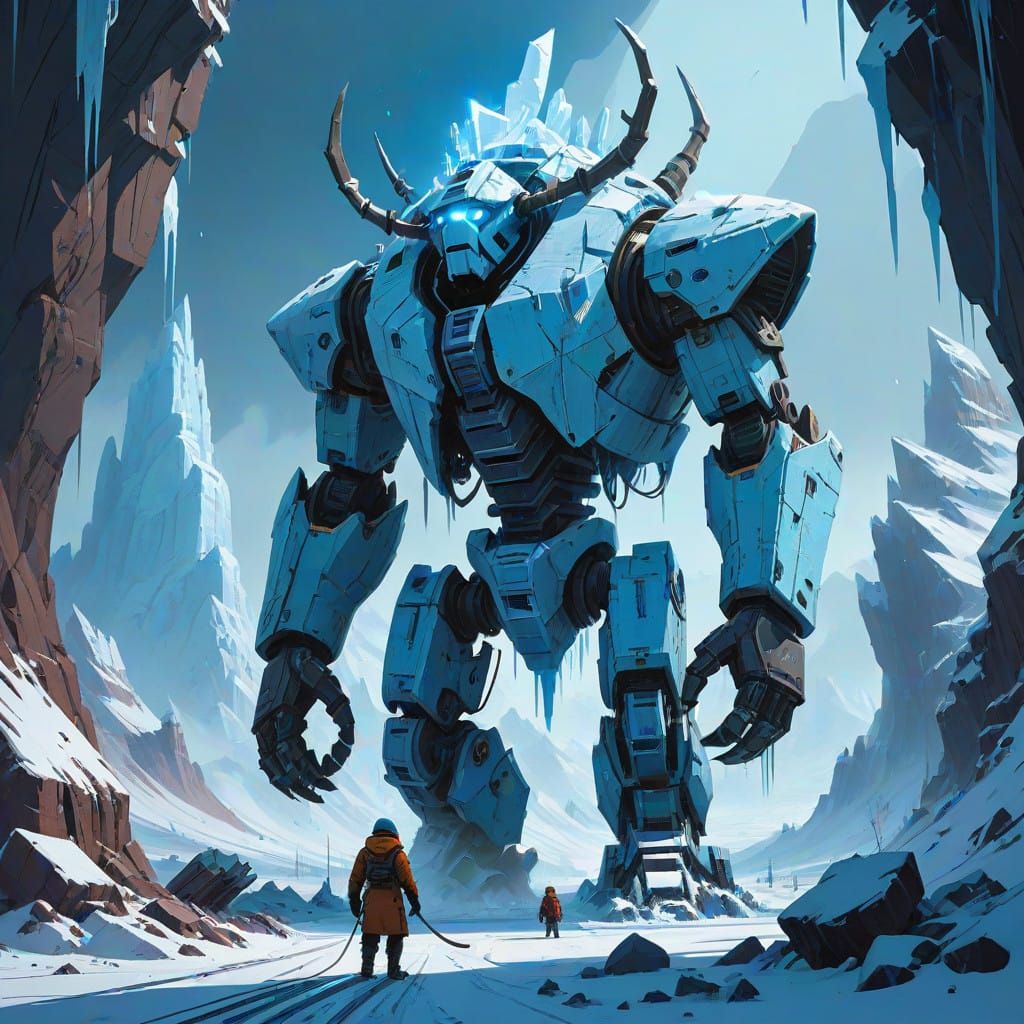 Frozen Fury Elemental in Ancient Winter Landscape