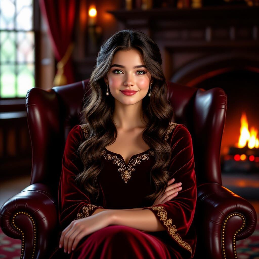 Elegant Portrait in Gryffindor Common Room
