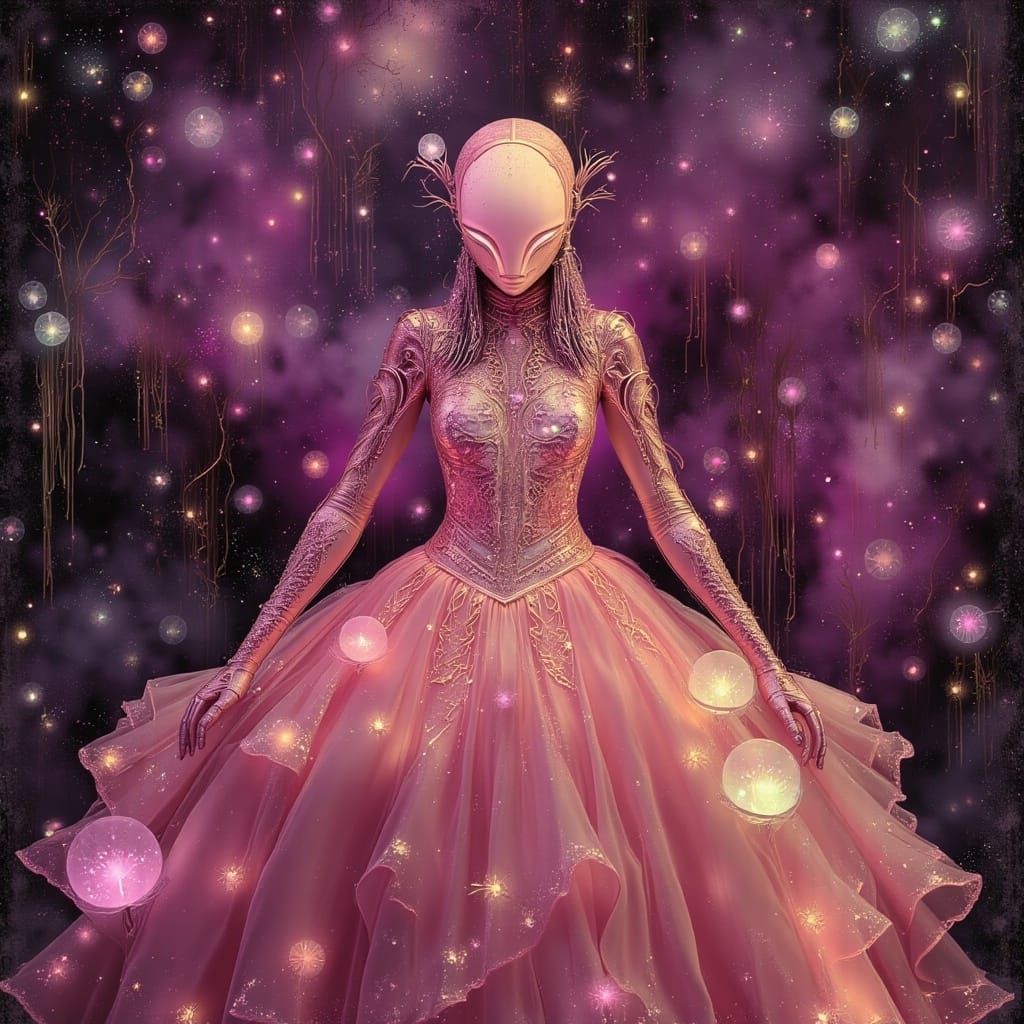 Quantum Goddess in Cyberpunk Shimmer