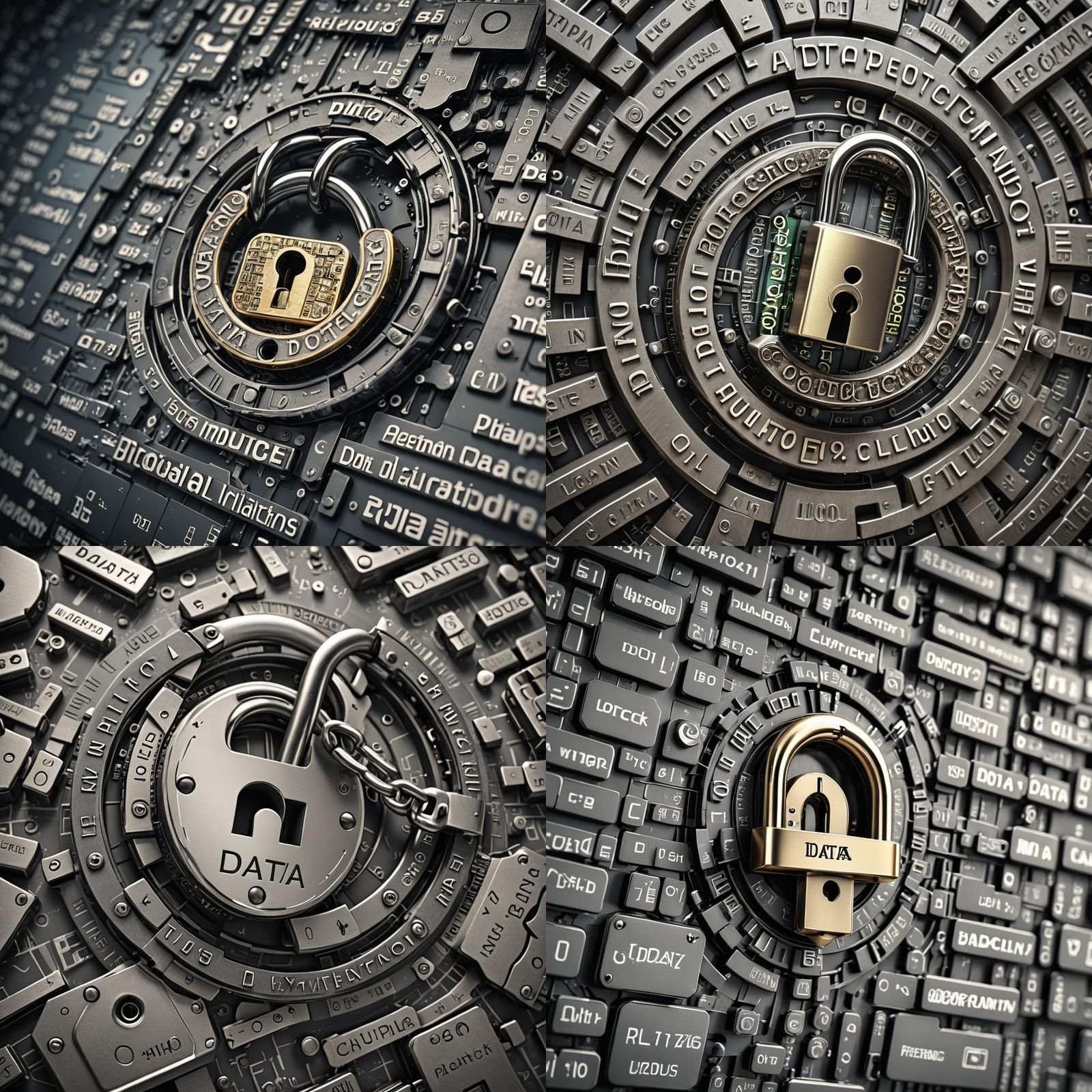 Data Protection Lock: Technology in Hyperrealistic Style