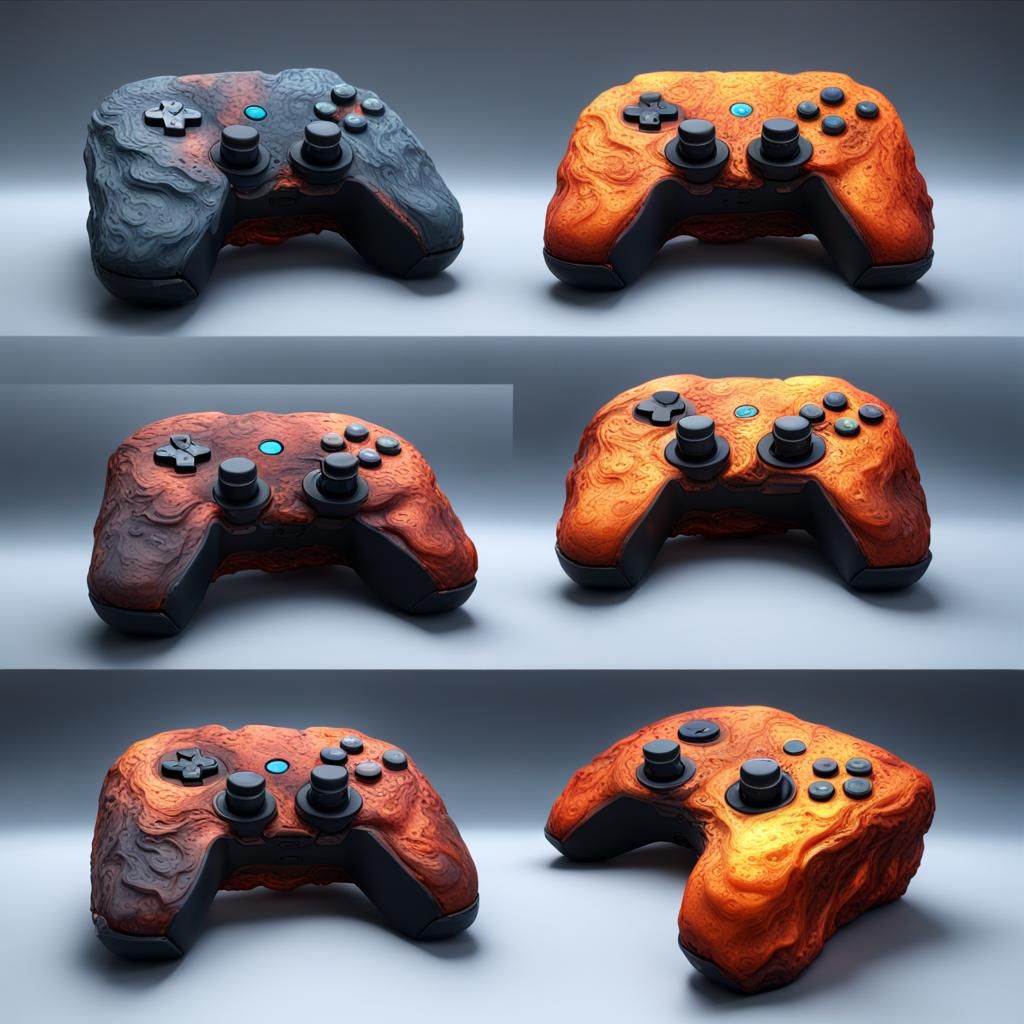 Magma Rock Game Console: Detailed Fantasy Art