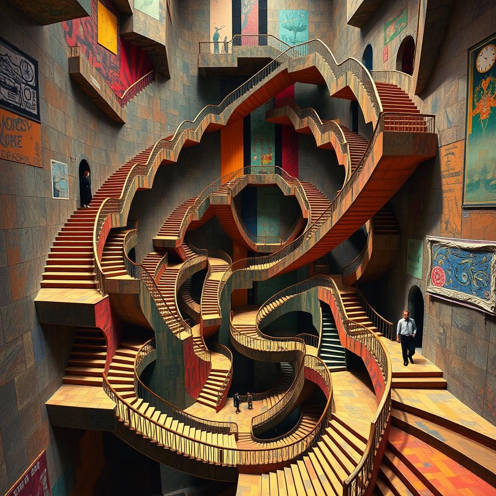 Mind-Bending Staircases in a Surreal Reality