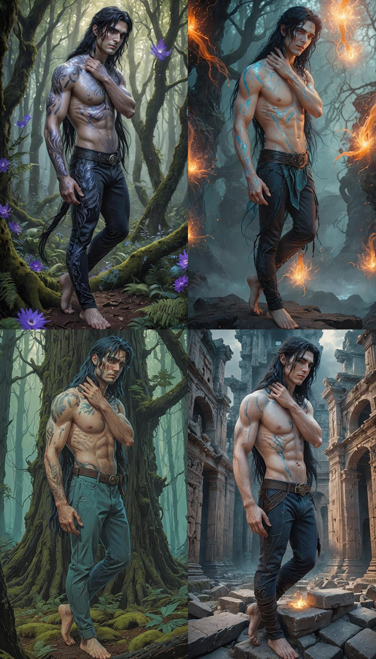 Fantasy Portrait of Pale Man with Dark Hair