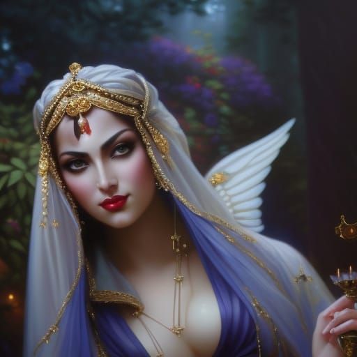 Mystical Fortune Teller in Ethereal Oil Painting Style