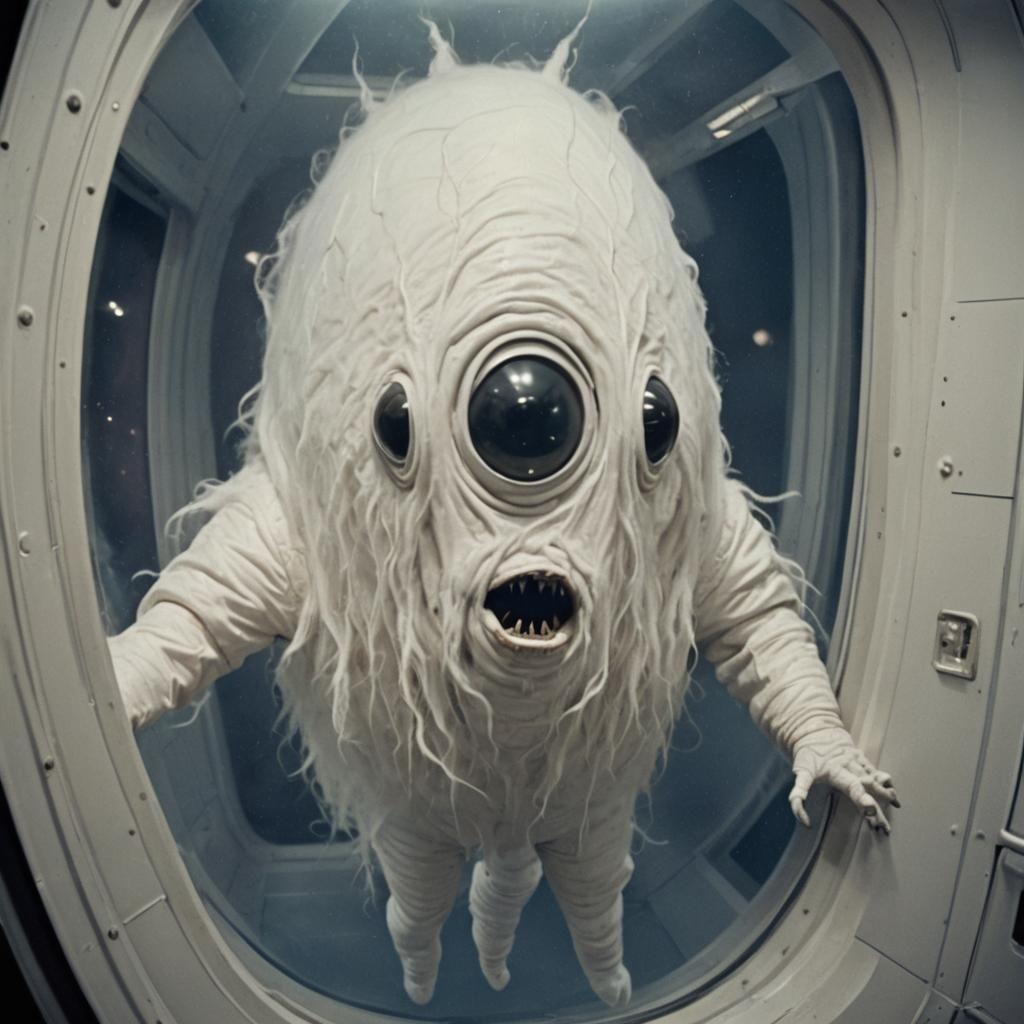 Terrifying Black-Eyed Creature Attacks Spaceship