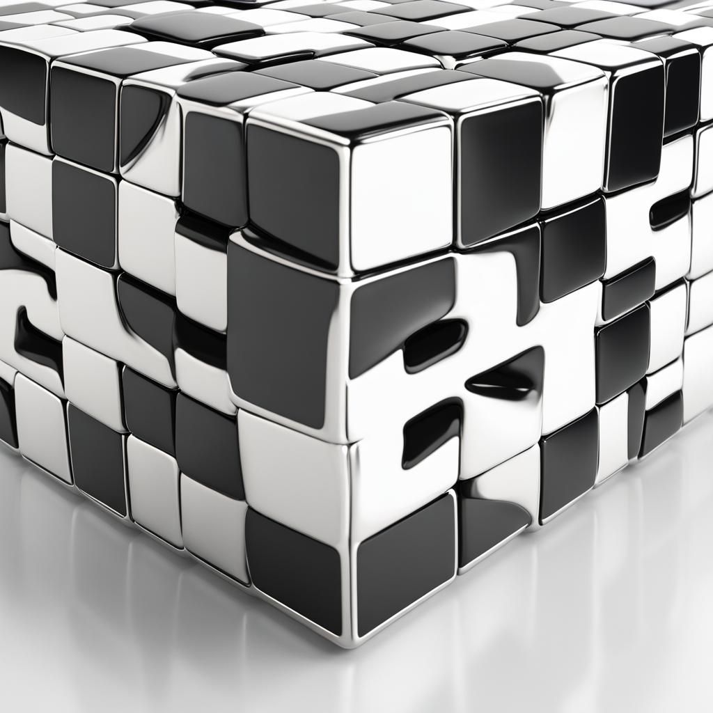 3D Rugby Cube on White Background