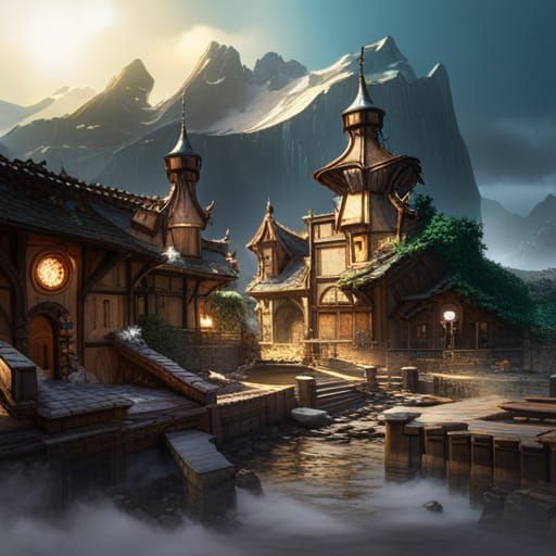 Dragons Embrace: Detailed Matte Painting