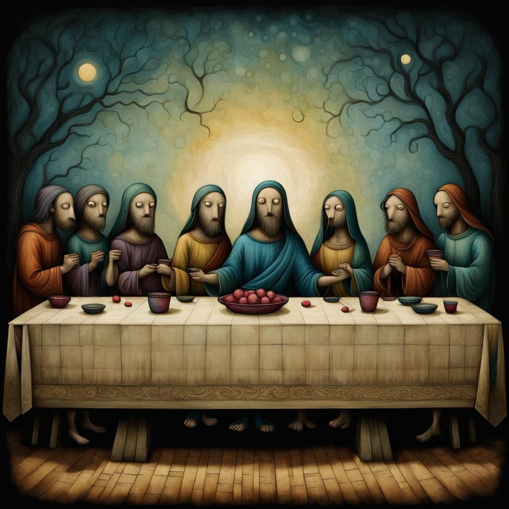 The Last Supper in Surrealist Style