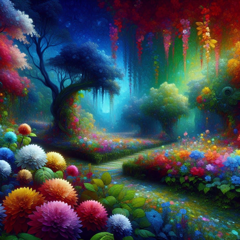 Vivid Secret Garden of Wishes: Fantasy Concept Art