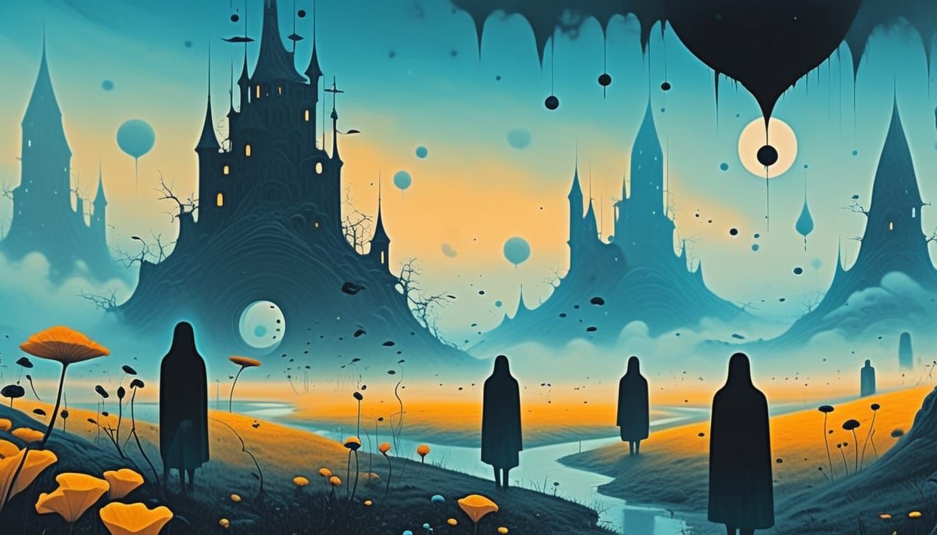 Dreamlike Figures Emerge in Surreal Digital Painting