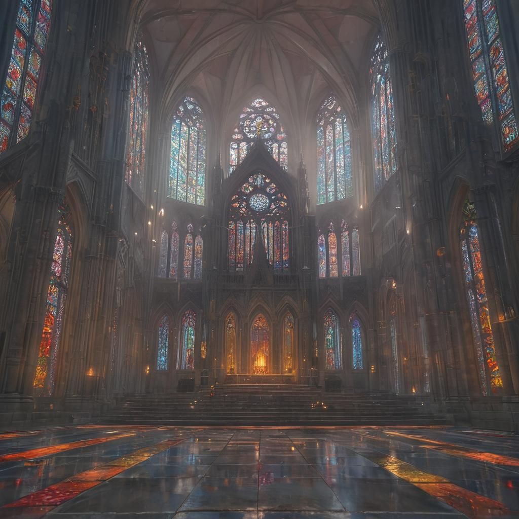 Majestic Cathedral in Dreamlike Anime Style