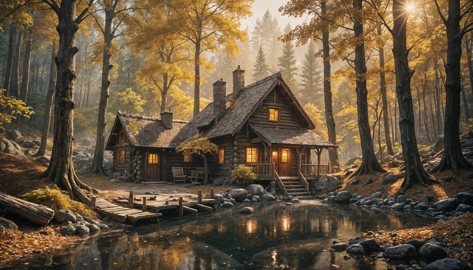 Cozy Autumn Cabin in the Woods