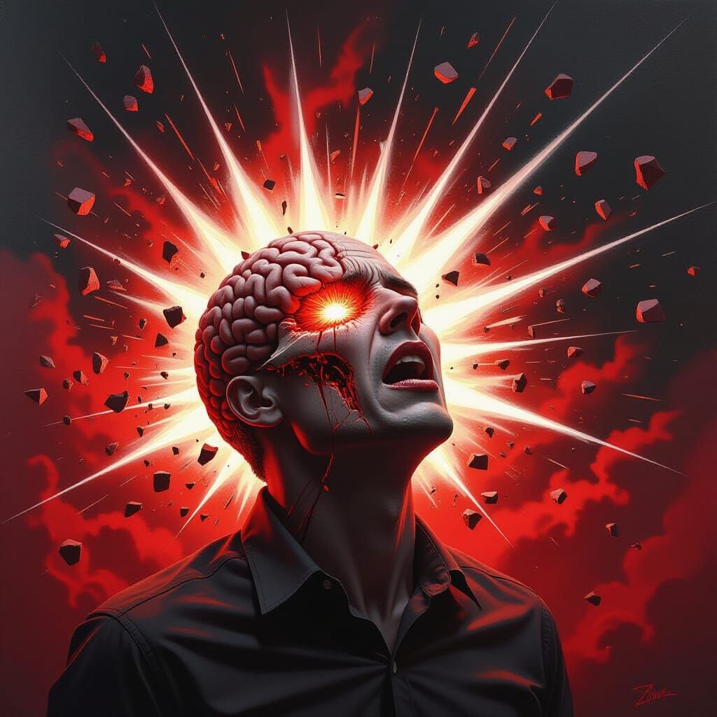 Violent Head Explosion From Concussive Force