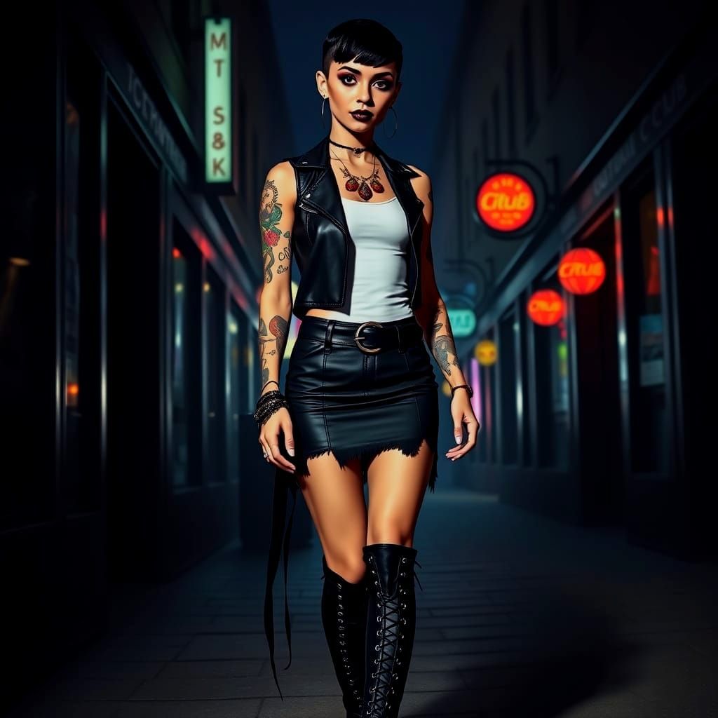 Goth Woman Ready for a Night Out