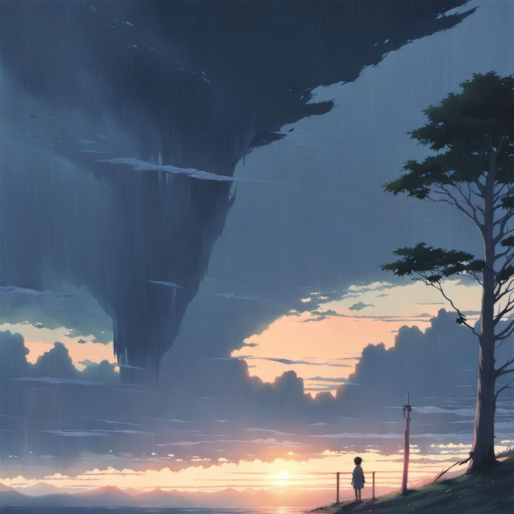 Grimdark Scene in Anime Style