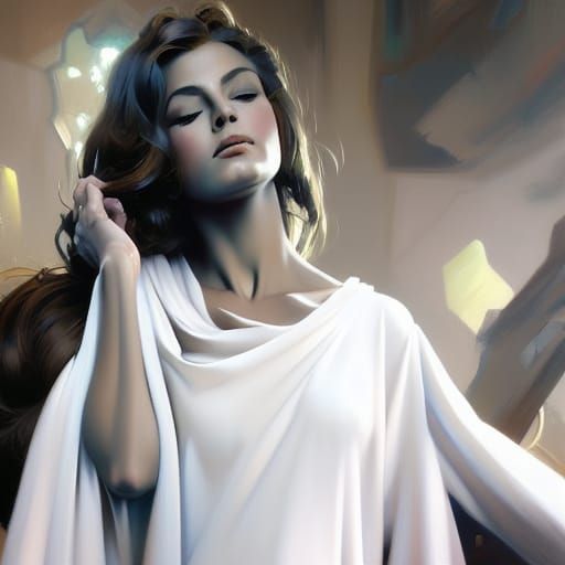 Beautiful Woman Portrait with Dynamic Lighting