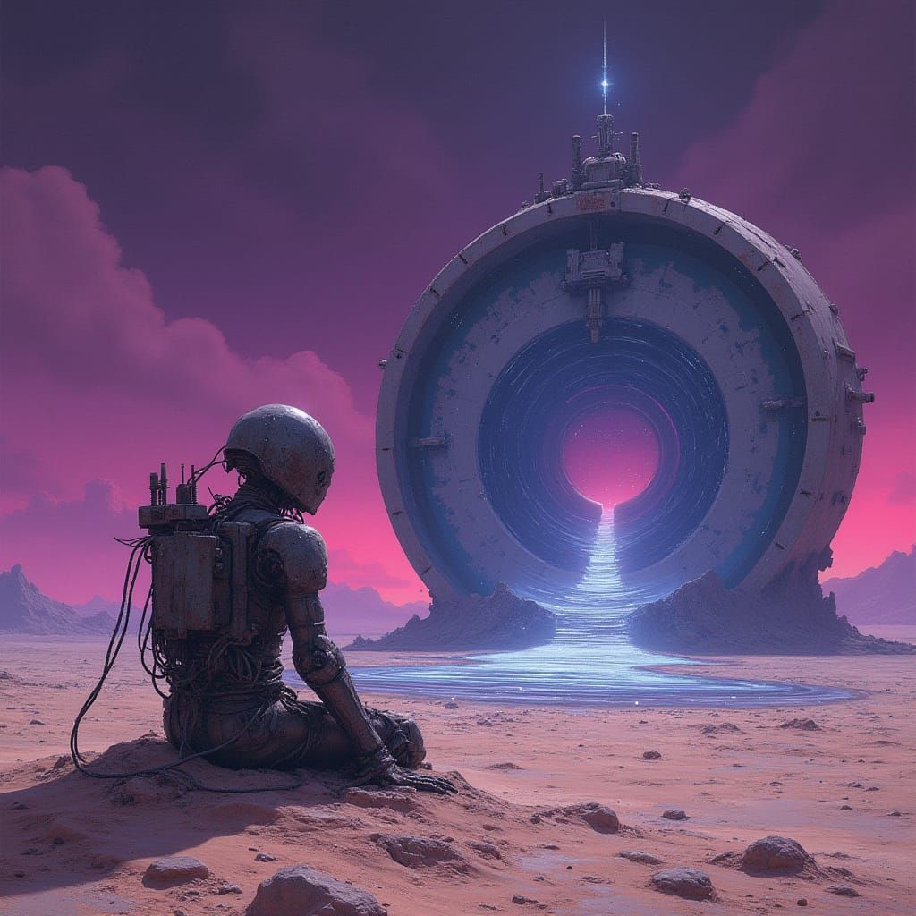 Rusted Automaton Guards Alien Portal