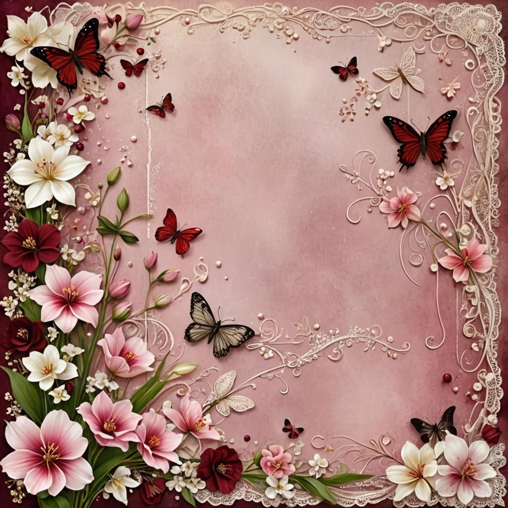 Fairytale Journaling Page with Flowers and Insects