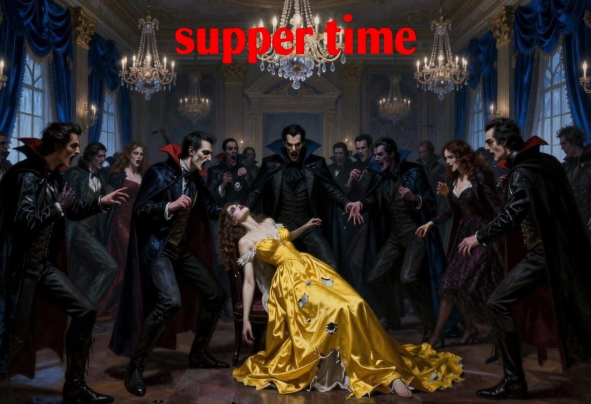 Vampires Descend on Human in Grand Ballroom