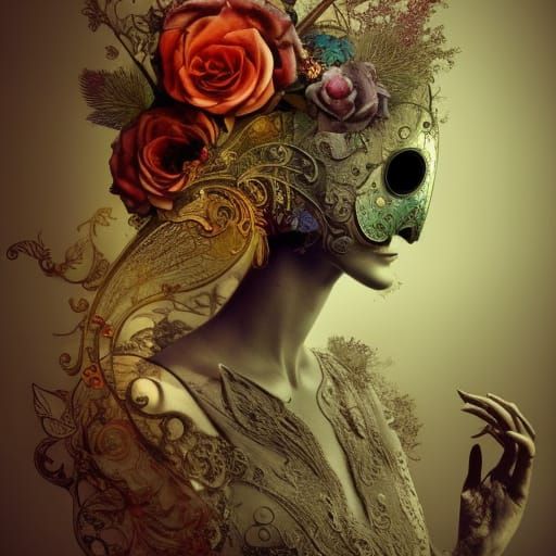 Plague Doctor Portrait in Baroque Style