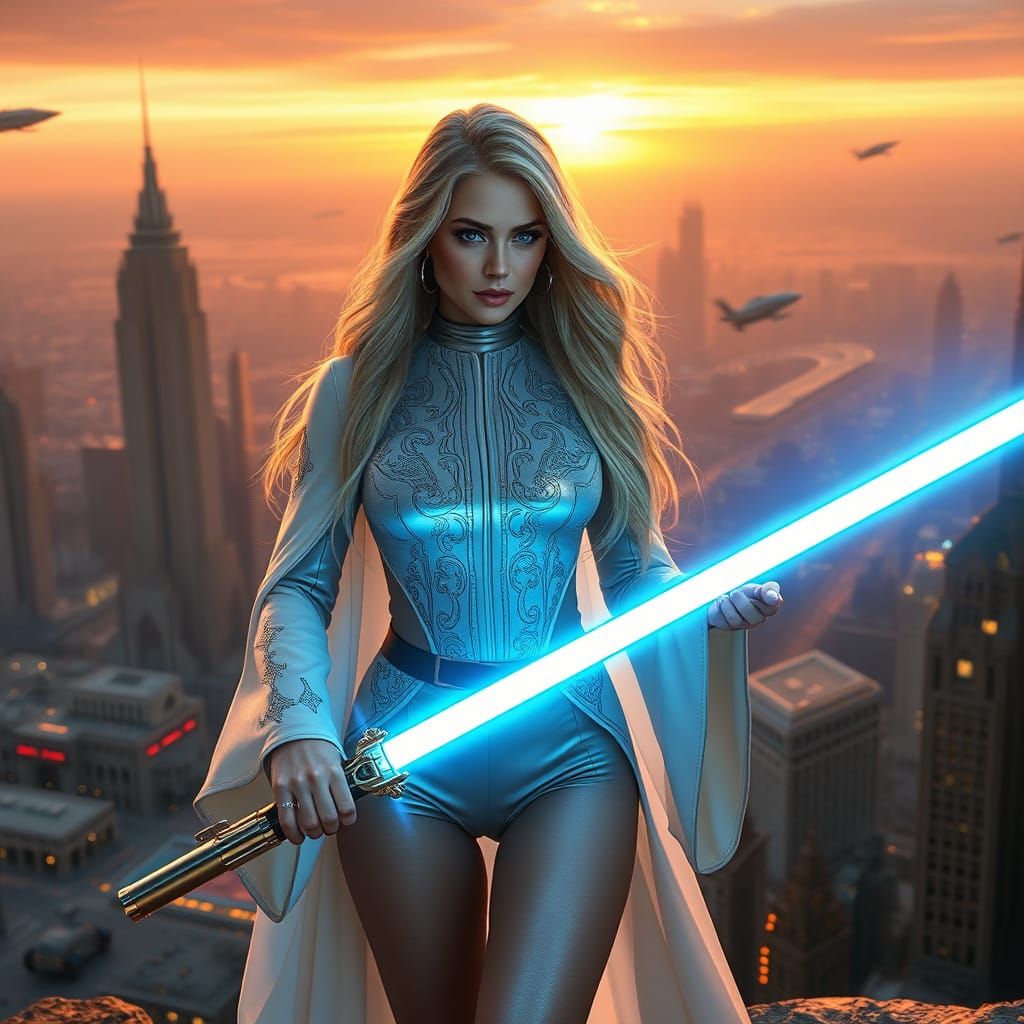 Paris Hilton as Jedi Knight on Coruscant
