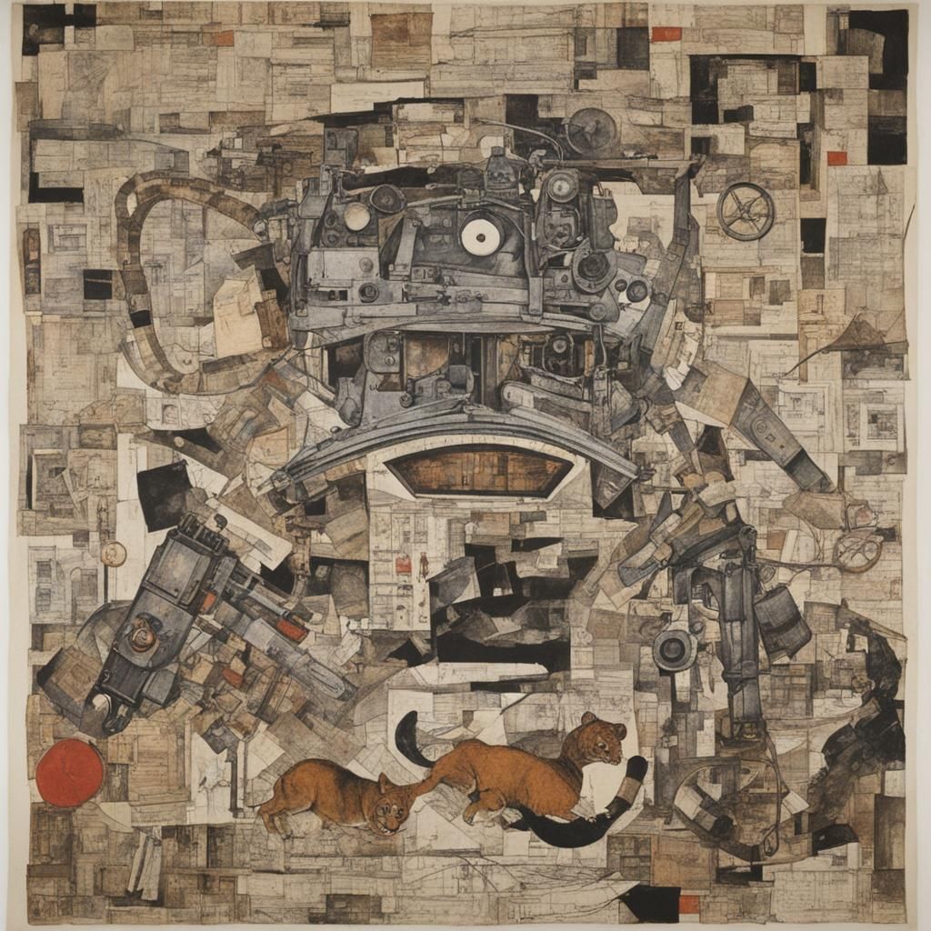 Vintage Iron and Paper Tiger: Etching Style