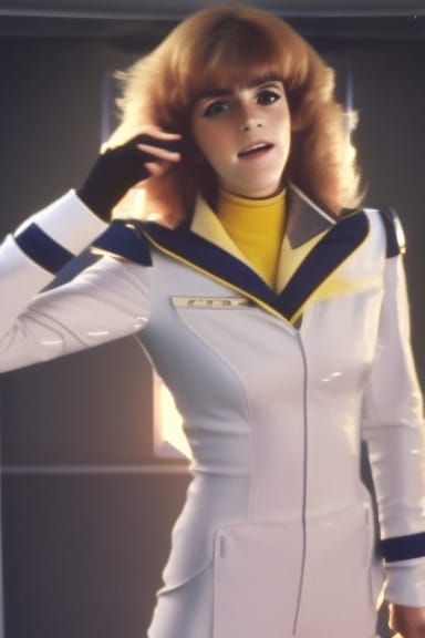 Emma Watson as Lisa Hayes in 80s Film Style