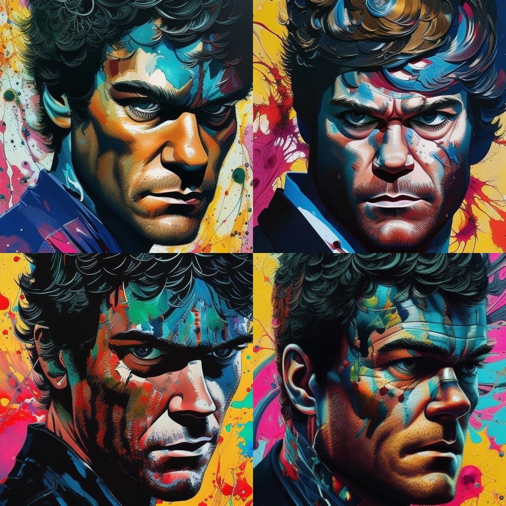 Intricate Portrait of Dexter Morgan in Gouache Illustration