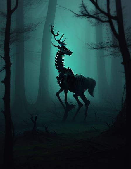 Ghostly horror skeleton Not-a-deer