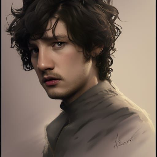 Detailed Portrait of a Young Man in Hyperrealism