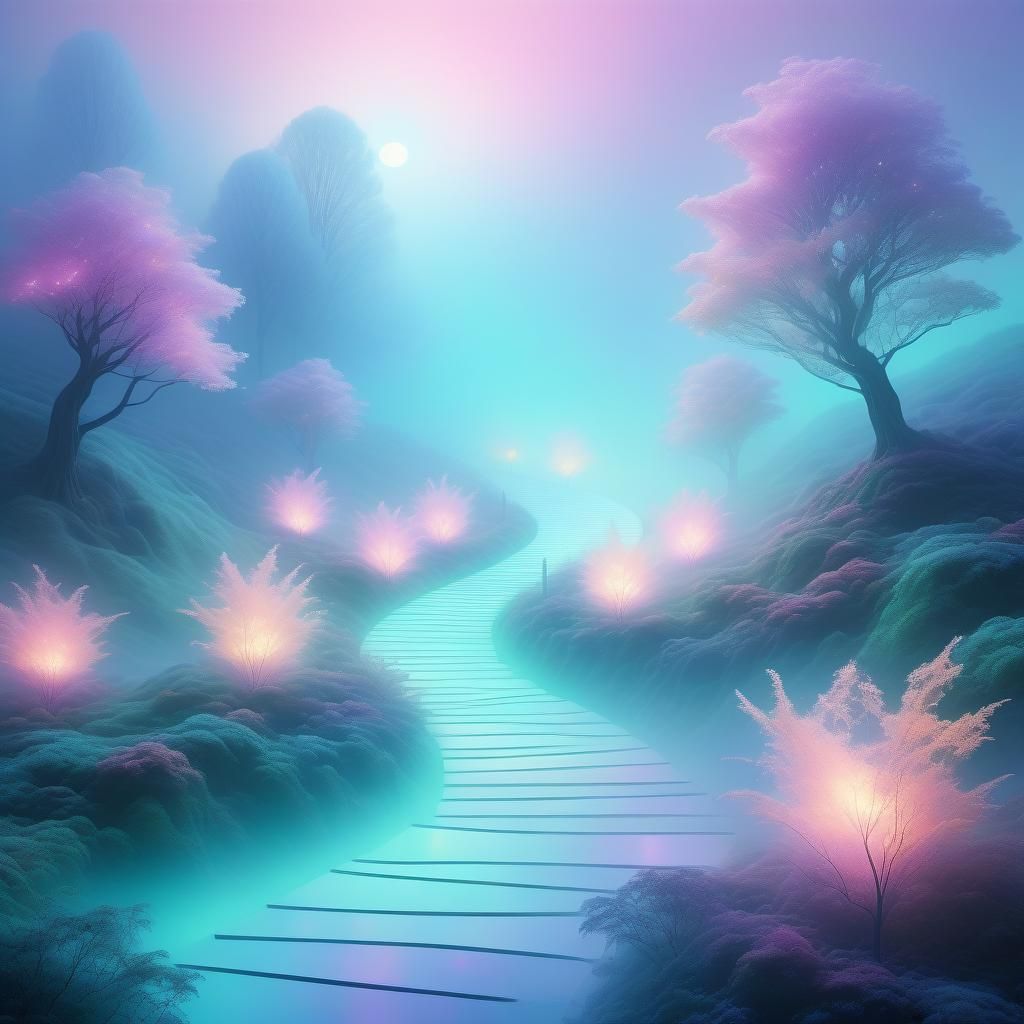 Ethereal Dreamscape with Luminescent Pastel Lighting