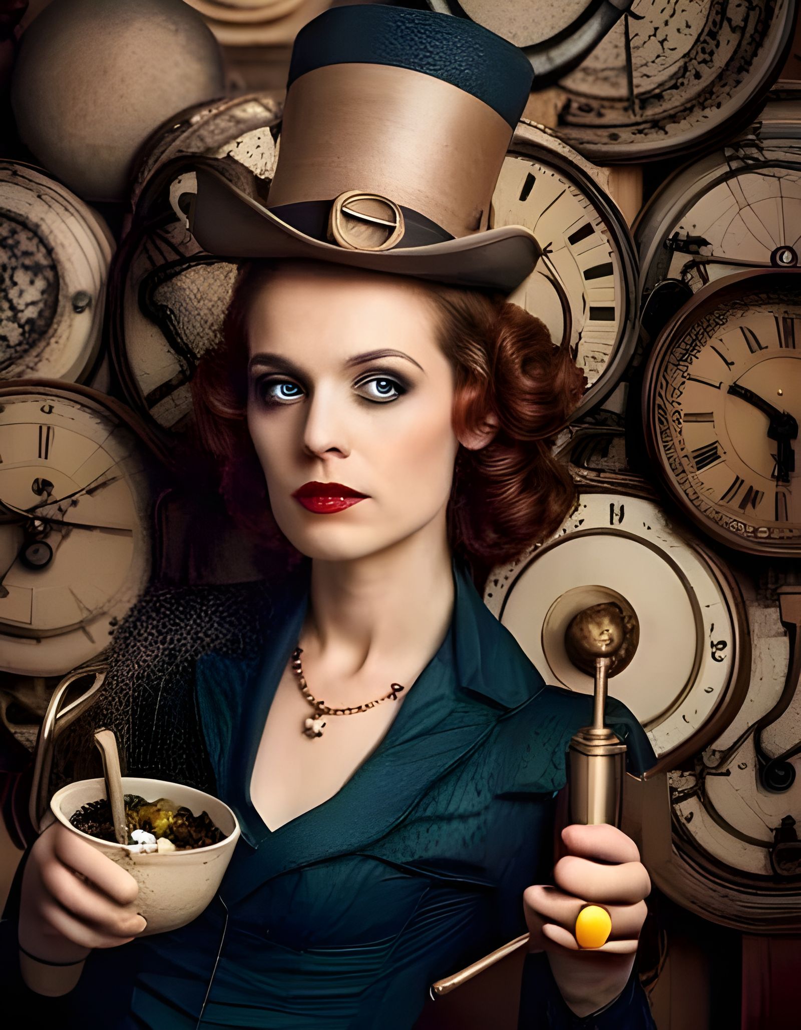 Alice as Mad Hatter in Steampunk Fairytale Style