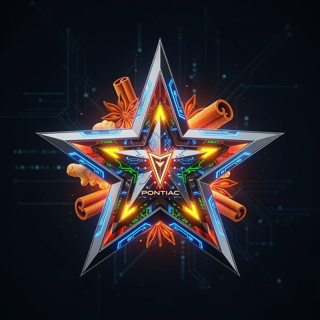 Cyberpunk Pontiac Christmas Star Emblem