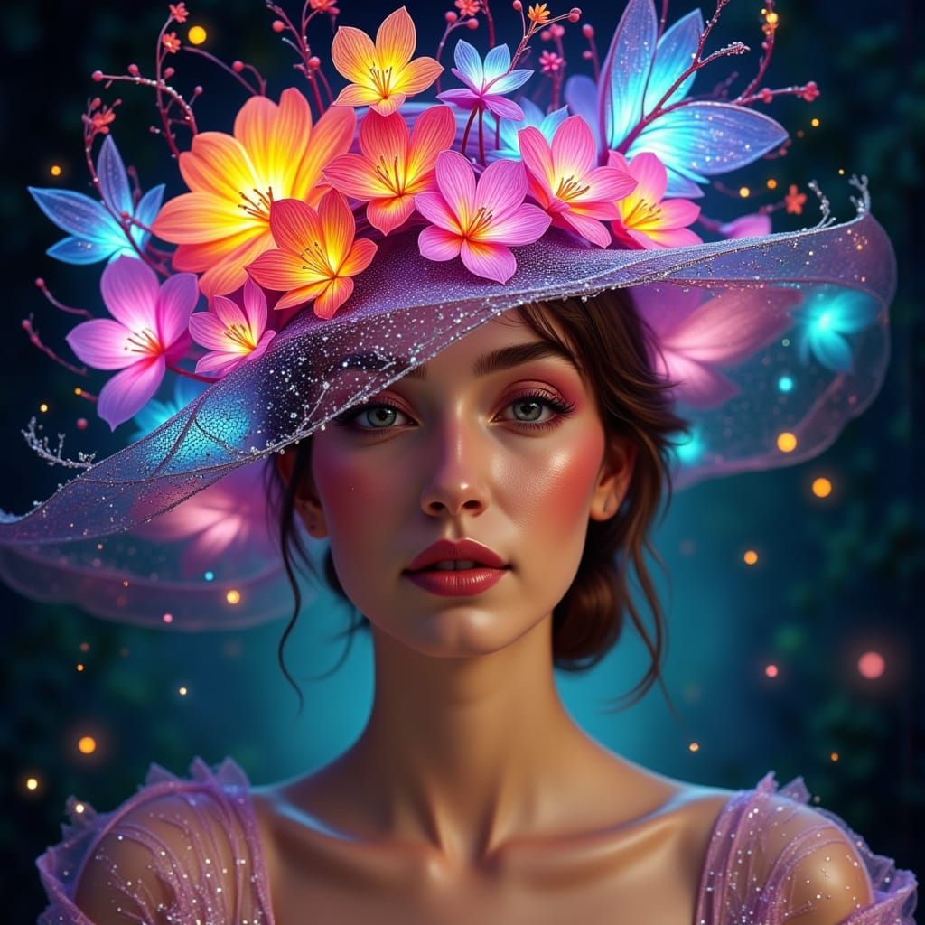 Neon Flower Hat