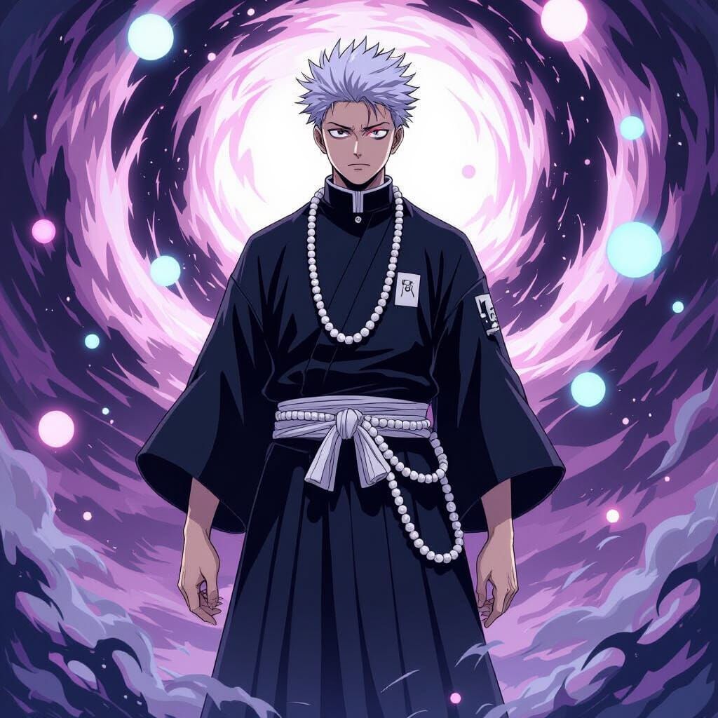 Geto Suguru Portrait in Dark Anime Fantasy Style