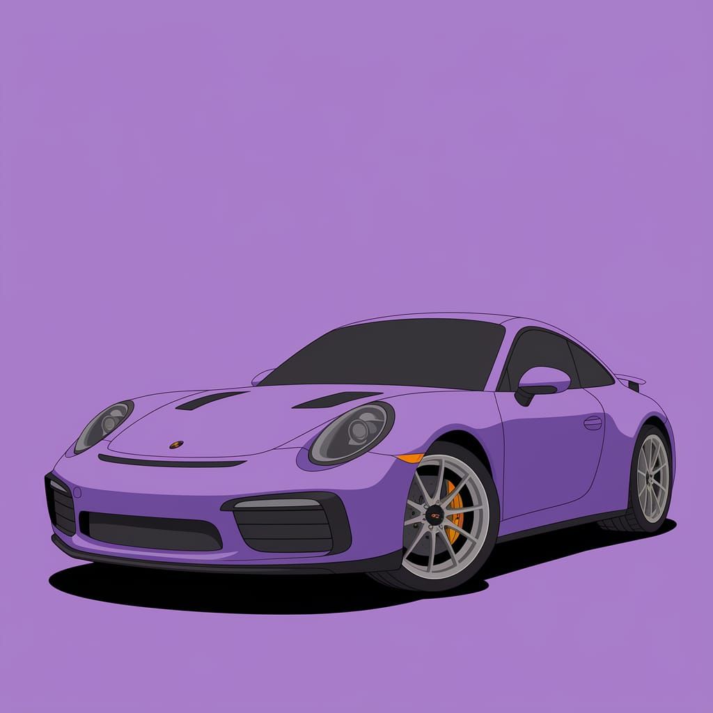 Abstract African Violet Car in Ultraminimalist Style